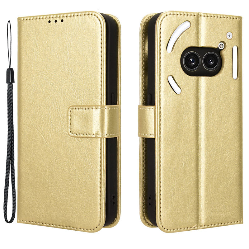 For Nothing Phone (2a) Wallet Case Crazy Horse Texture Folio Stand Phone Cover For Nothing Phone (2a) Wallet Case Crazy Horse Texture Folio Stand Phone Cover